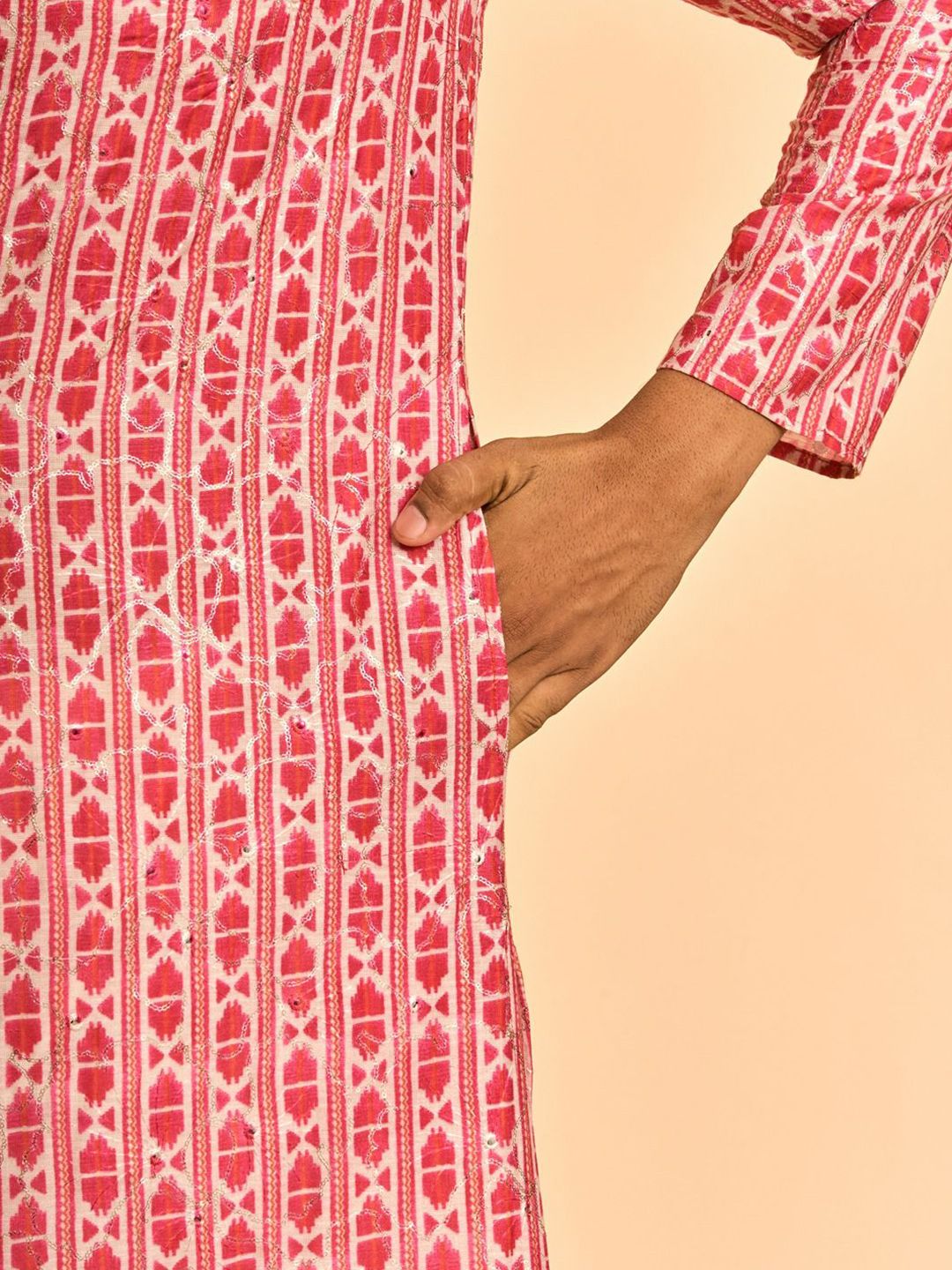 Diwas by Manyavar Men Woven Design Sequins Kurta