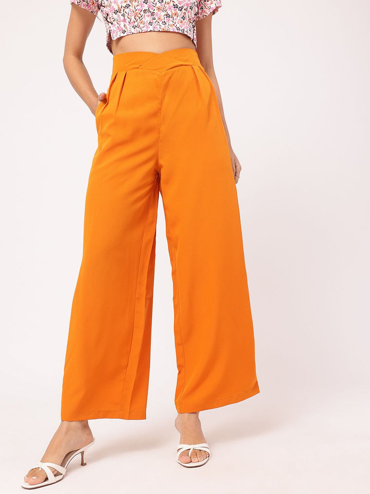 DressBerry Women Cyber Chic Pleated Flared Trouser
