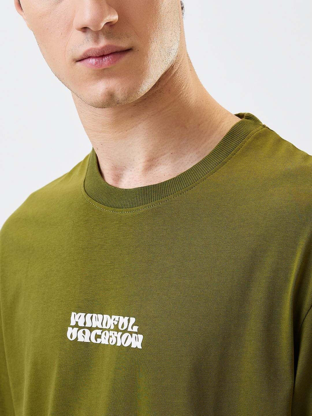 SPYKAR Men Typography Printed Round Neck Cotton Relaxed Fit T-shirt