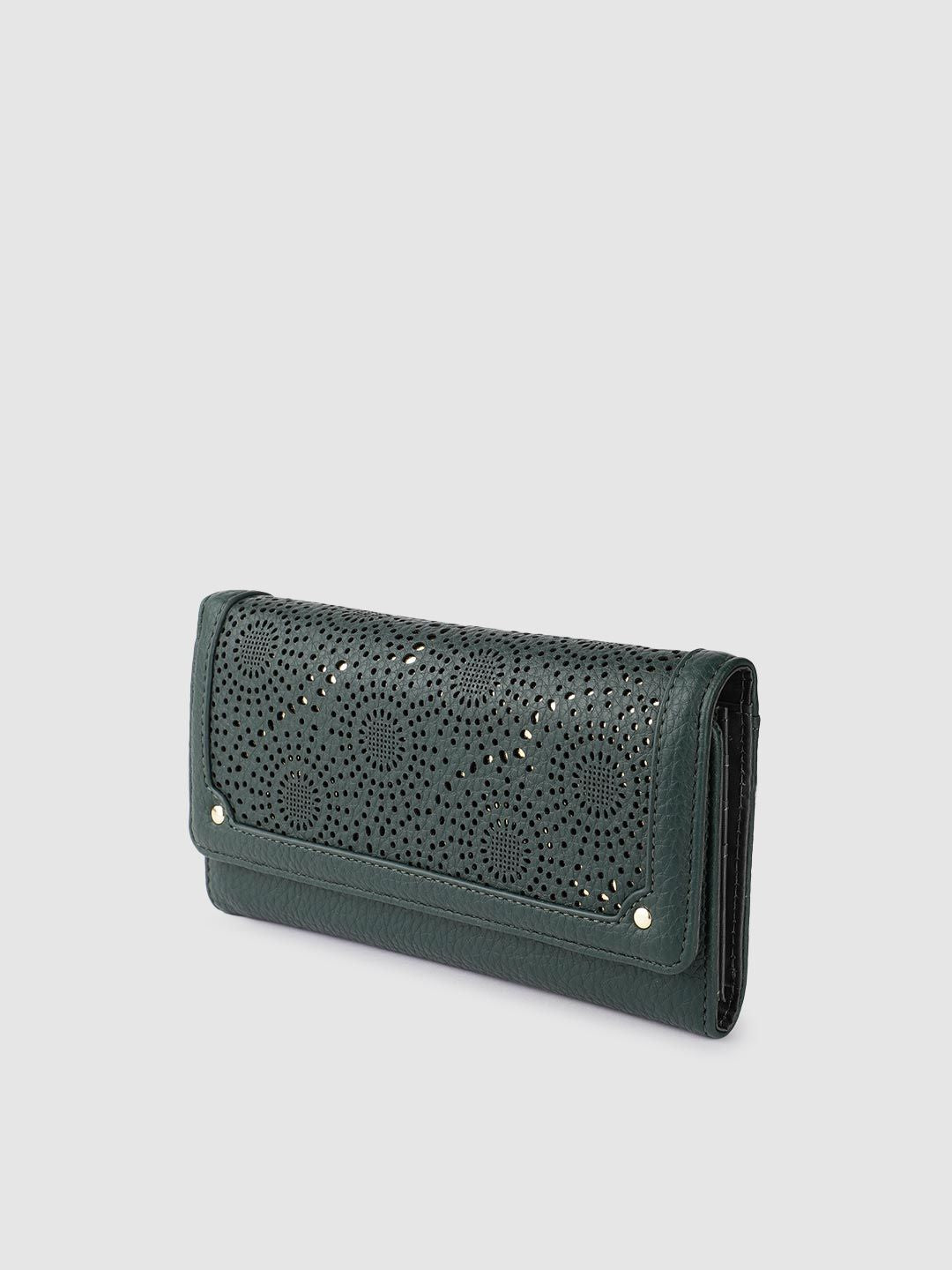 Lino Perros Women Laser Cut Detail Three Fold Wallet