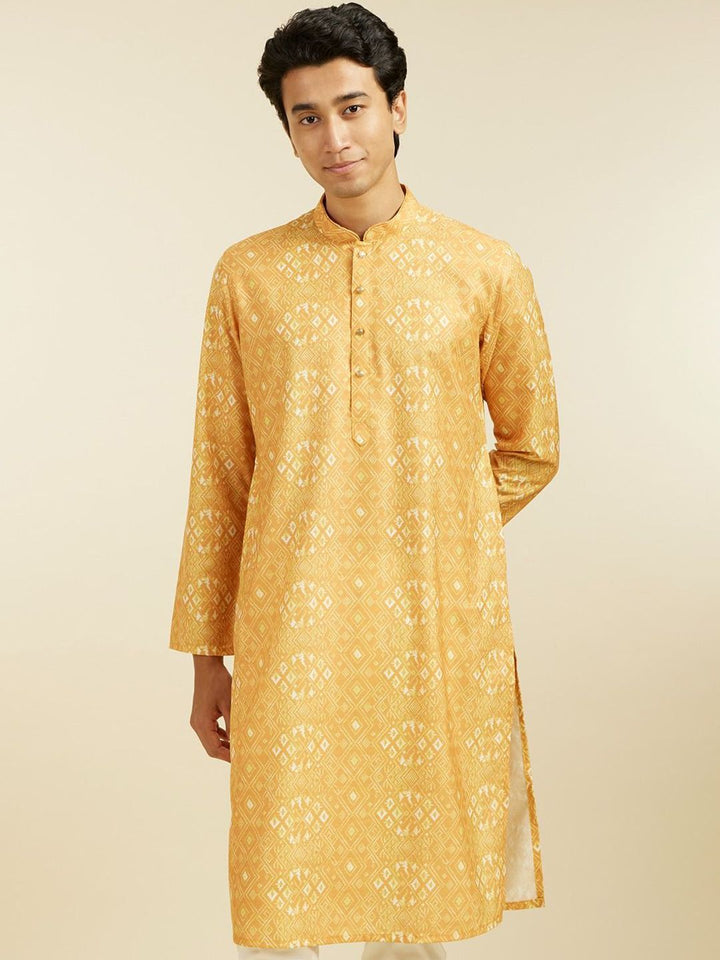 Diwas by Manyavar Ethnic Motifs Printed Mandarin Collar Straight Kurta