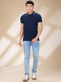 Being Human Men Solid Polo Collar Cotton Slim Fit T-shirt