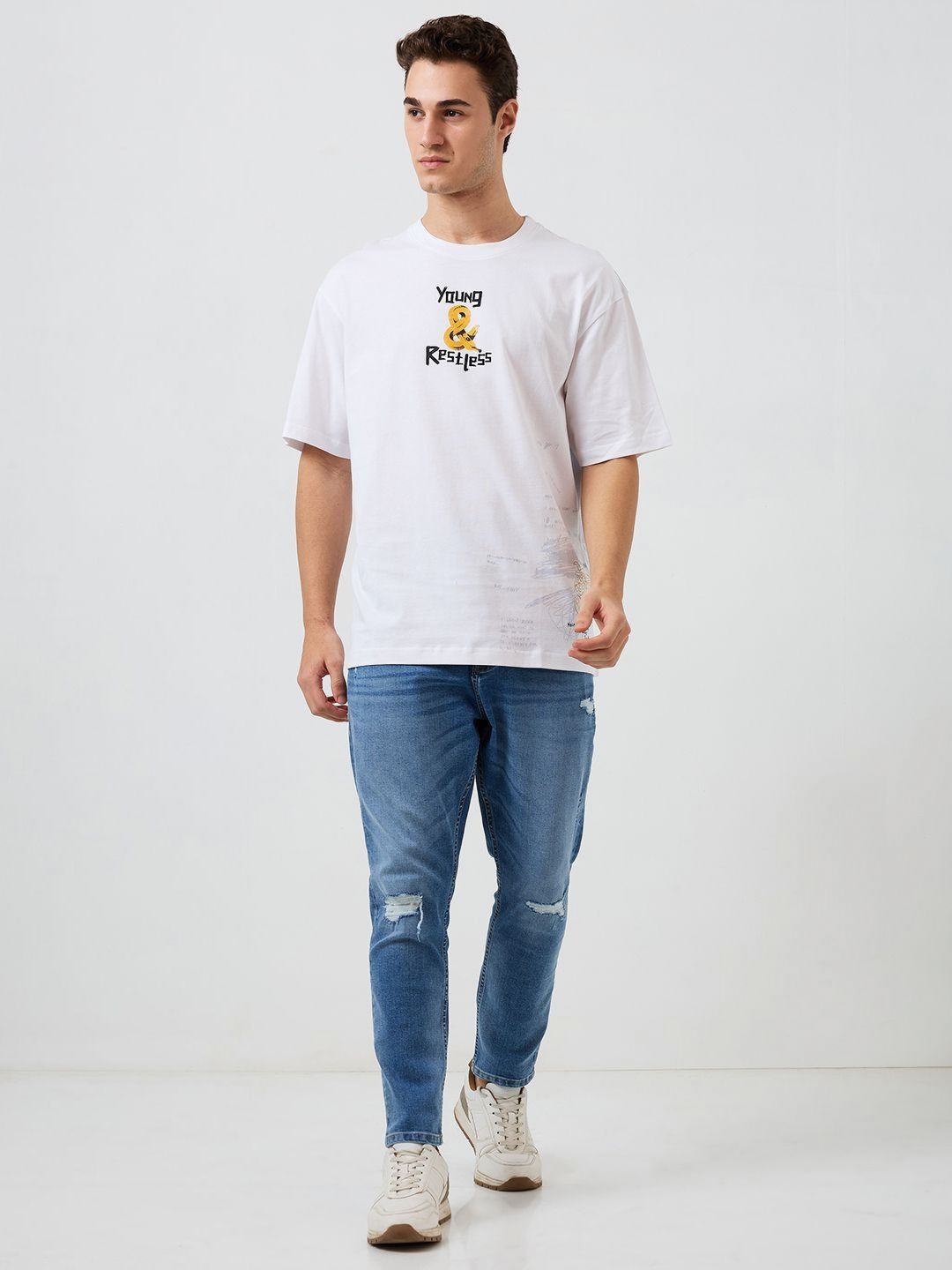 SPYKAR Men Graphic Printed Round Neck Cotton Relaxed Fit T-shirt