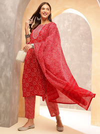 Anouk Women Ethnic Motifs Printed Regular Gotta Patti Pure Cotton Kurta with Trousers & With Dupatta