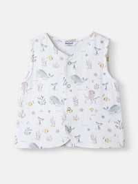 Nauti Nati Boys Printed Pure Cotton Jhabla With Shorts