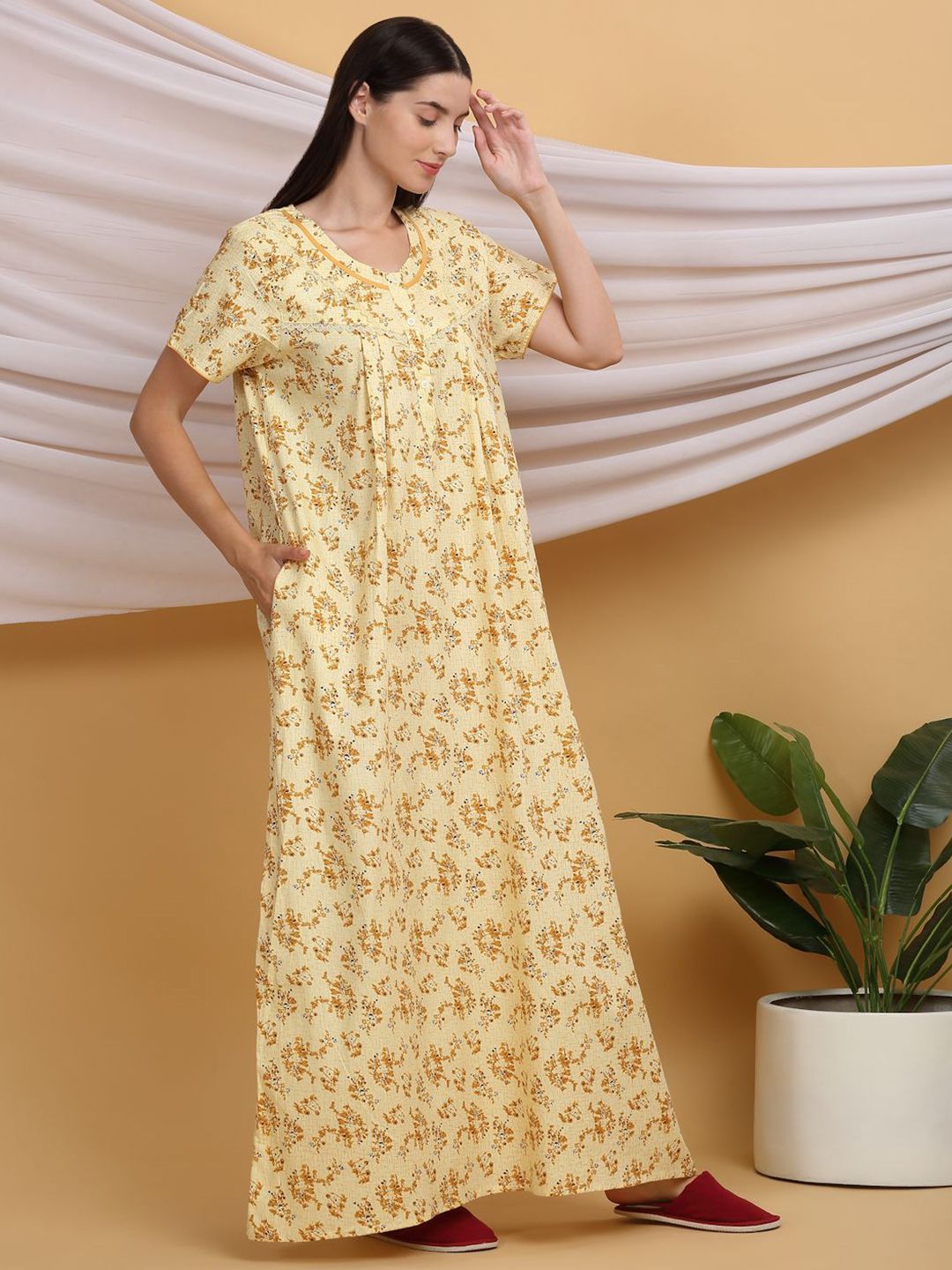 Sweet Dreams Printed Pure Cotton Maxi Nightdress