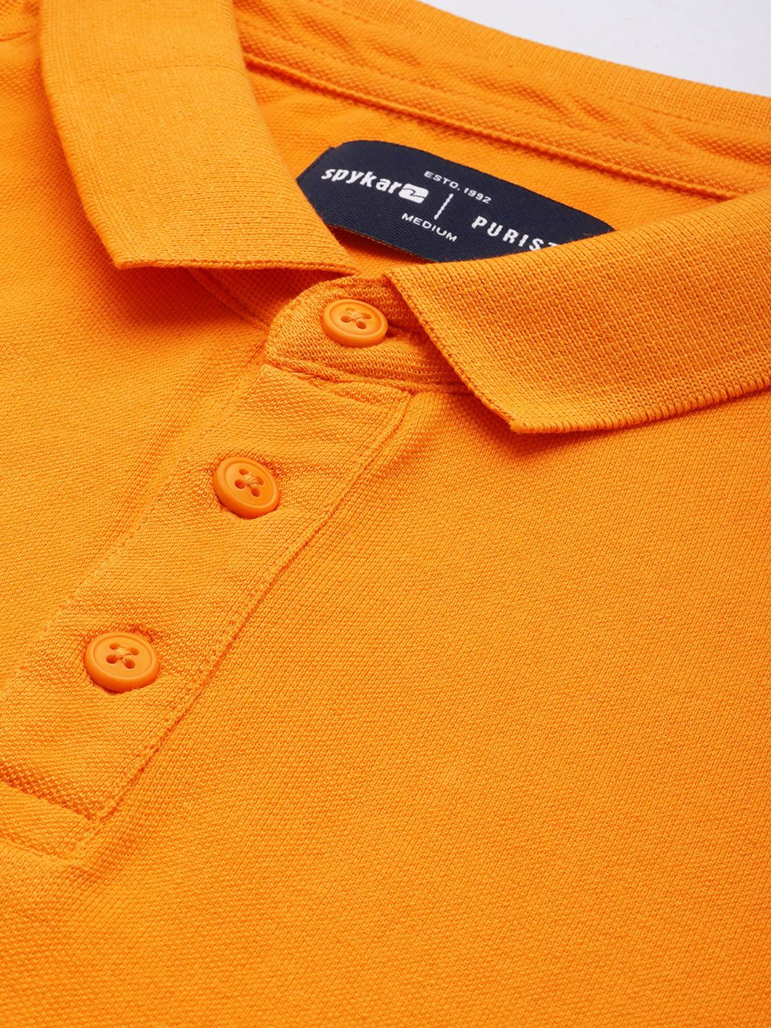 SPYKAR Men Solid Polo Collar Pure Cotton Slim Fit T-shirt