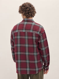 THE BEAR HOUSE Men Spread Collar Tartan Checked Cotton Relaxed Fit Casual Shirt