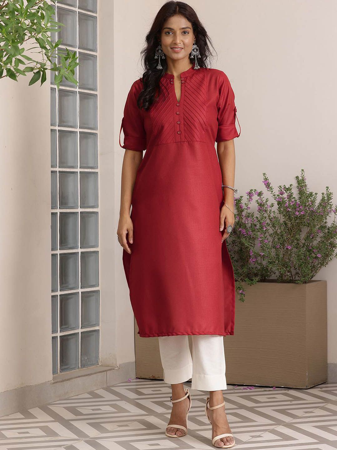Libas Mandarin Collar Straight Kurta