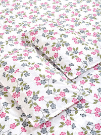 Myntra Elegant Homes Cream Floral Polycotton 300 TC King Fine Bedsheet with 2 Pillow Covers- 98 x 89 inches