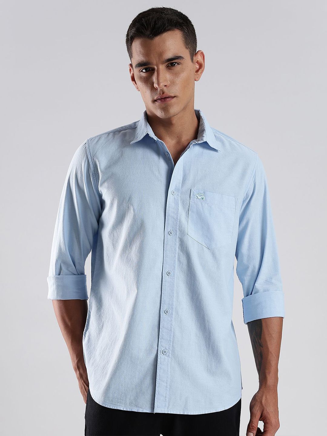 ADRO Standard Spread Collar Cotton Casual Shirt