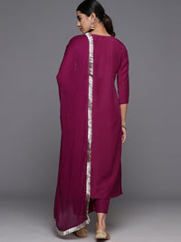 Varanga Paisley Zzari Embroidered Regular Kurta with Trousers & Dupatta