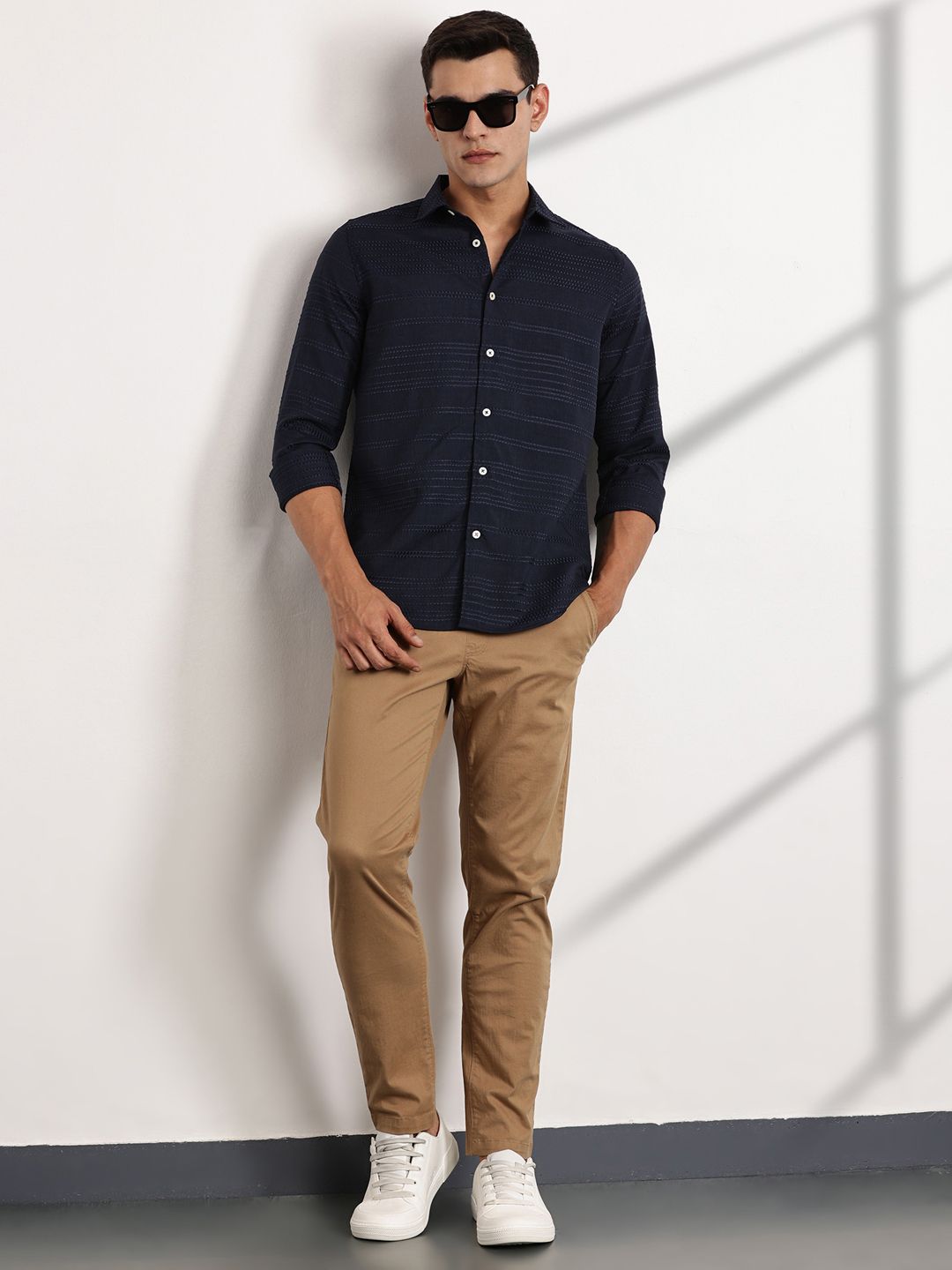 Thomas Scott Men Premium Slim Fit Opaque Casual Shirt