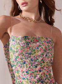 STREET 9 Off Shoulder Floral Printed Sheath Dress