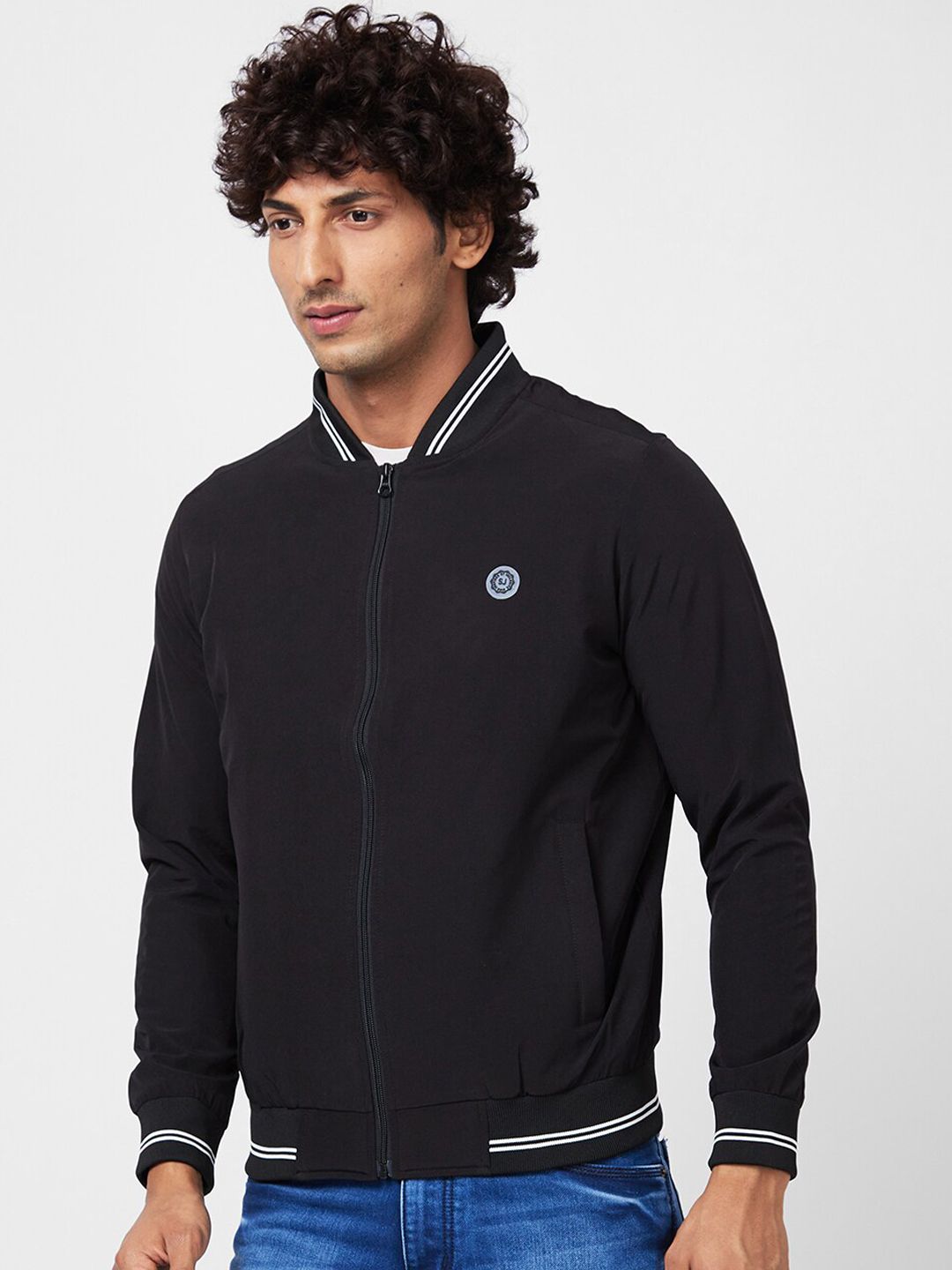 SPYKAR Henley Collar Bomber Jacket