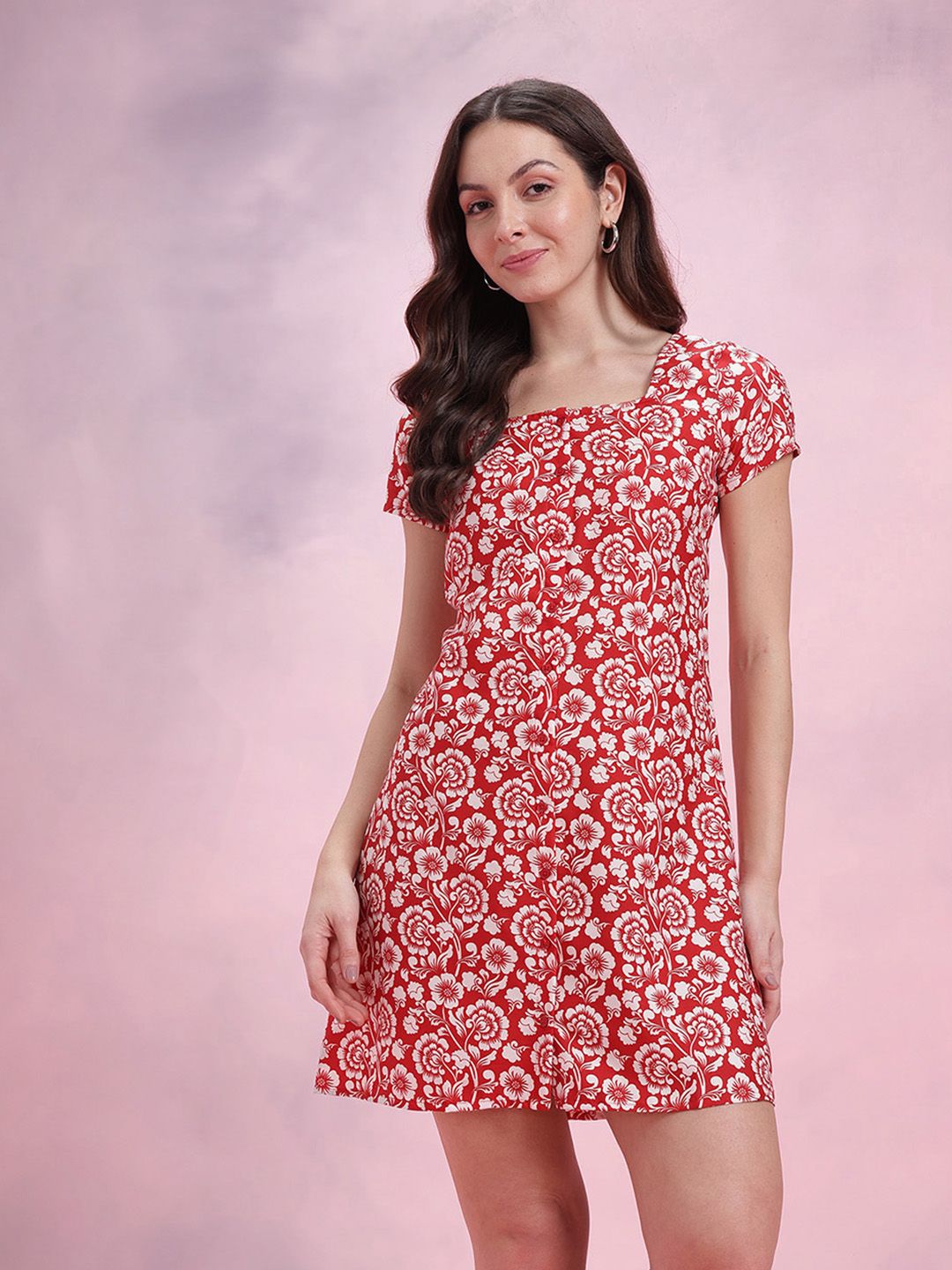 DressBerry Floral Print A-Line Dress