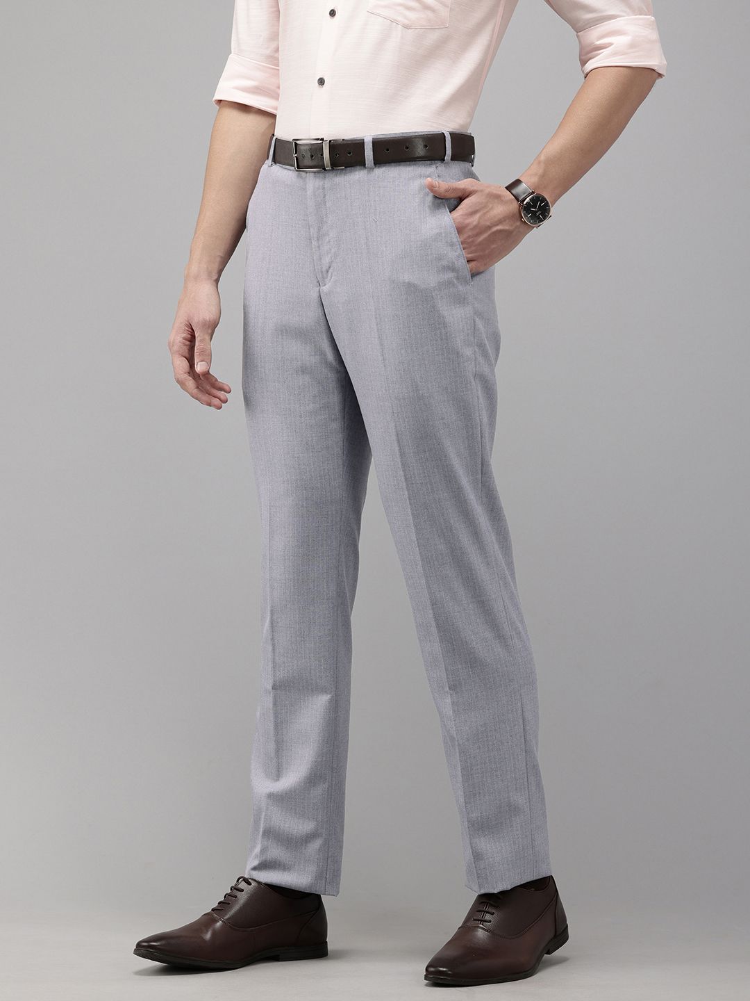 Park Avenue Men Striped Formal Trousers