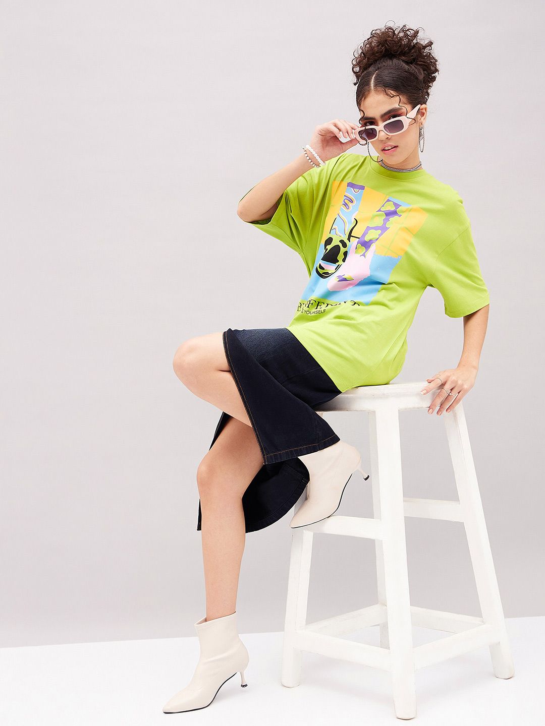 SASSAFRAS Graphic Printed Pure Cotton Oversized T-shirt