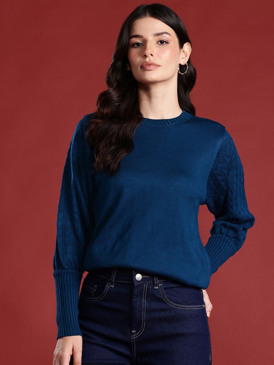 all about you Knitted Detailing Pullover Sweaters