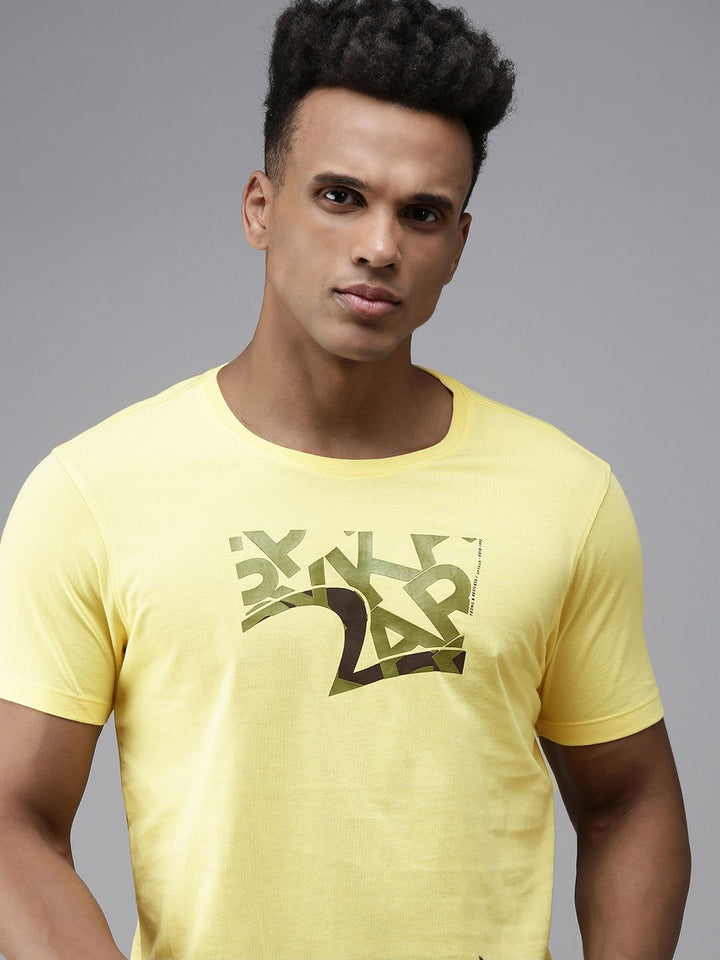 SPYKAR Brand Logo Printed Pure Cotton Slim Fit T-shirt