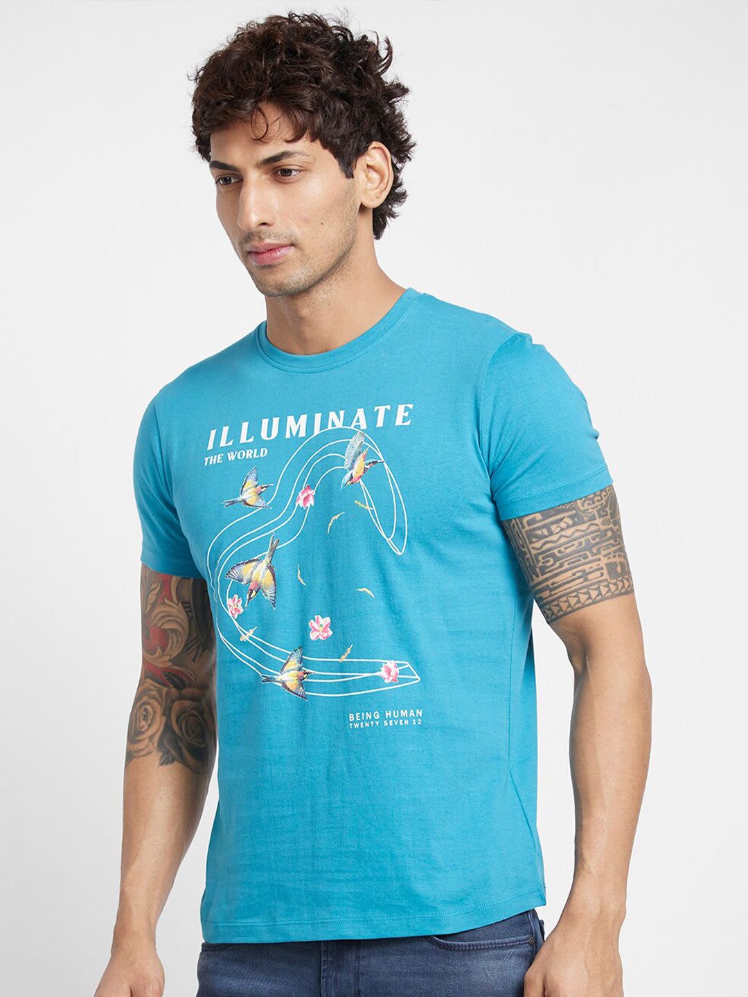 Being Human Graphic Printed Round Neck T-shirt