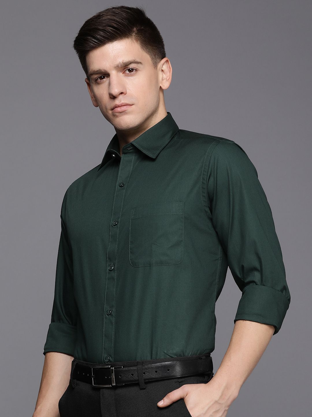 Raymond Solid Pure Cotton Slim Fit Formal Shirt