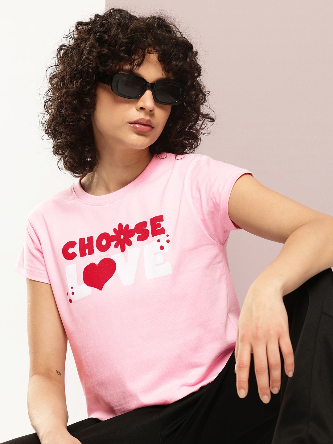 DILLINGER Women Regular Cropped Short Sleeve Printed Tshirt