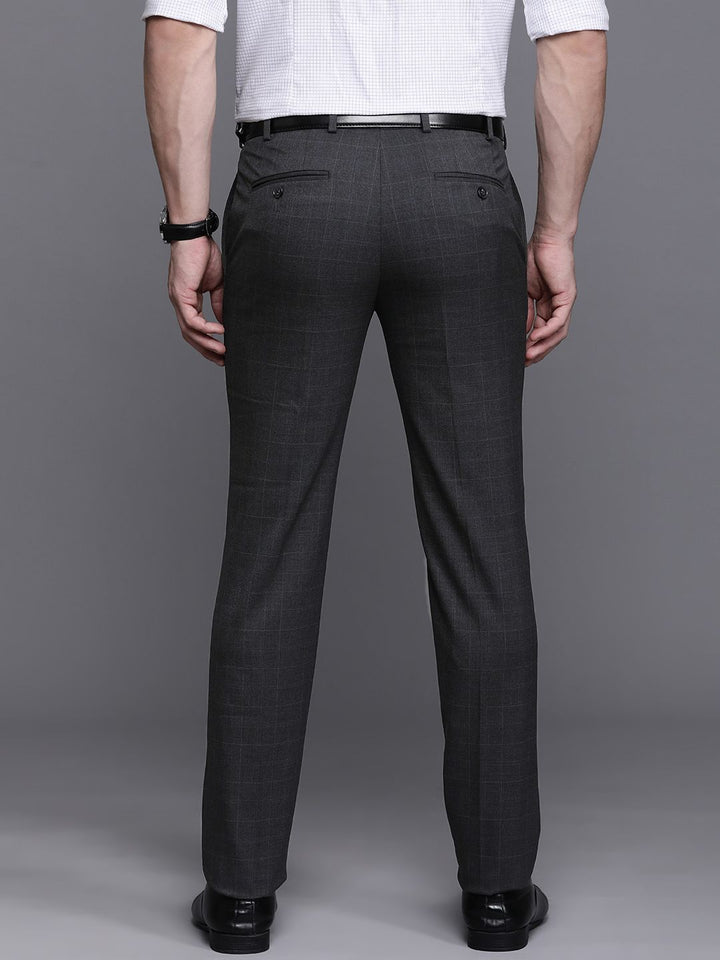 Raymond Men Checked Slim Fit Formal Trousers