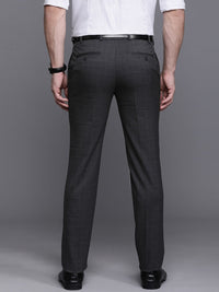 Raymond Men Checked Slim Fit Formal Trousers