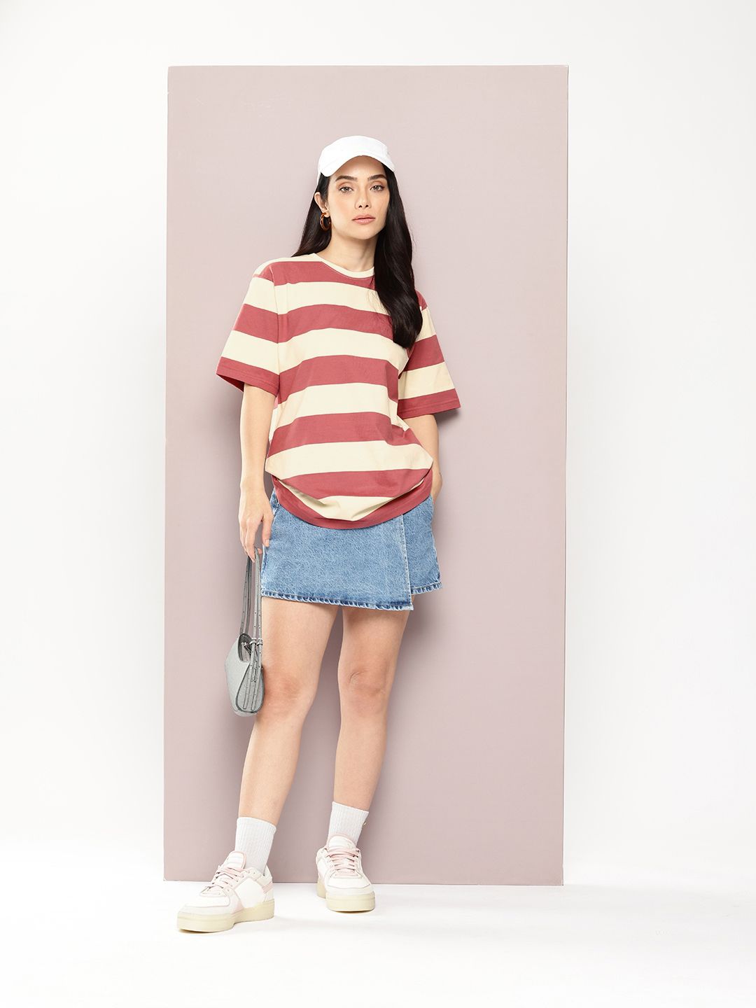 Dillinger Womens Short Sleeve Oversized Yarn Dyed Tshirt