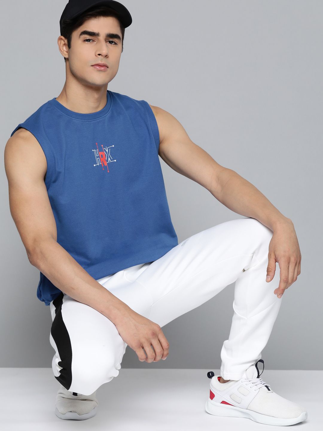 HRX by Hrithik Roshan Men Blue Printed Sweatshirt