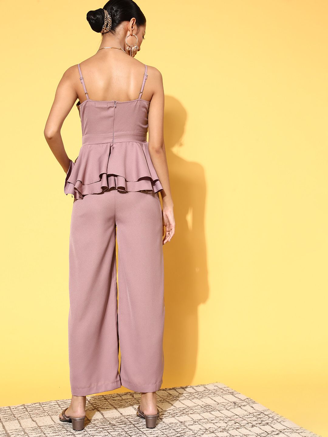 SASSAFRAS Women Elegant Lavender Solid Joyful Jumpsuit