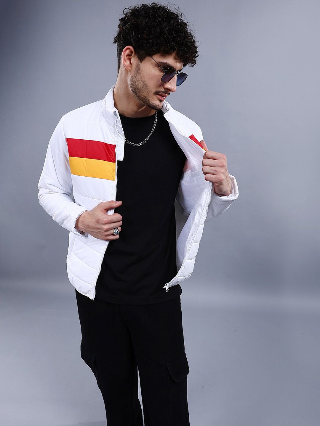 The Indian Garage Co Men Colourblock Regular Fit Puffer Jacket