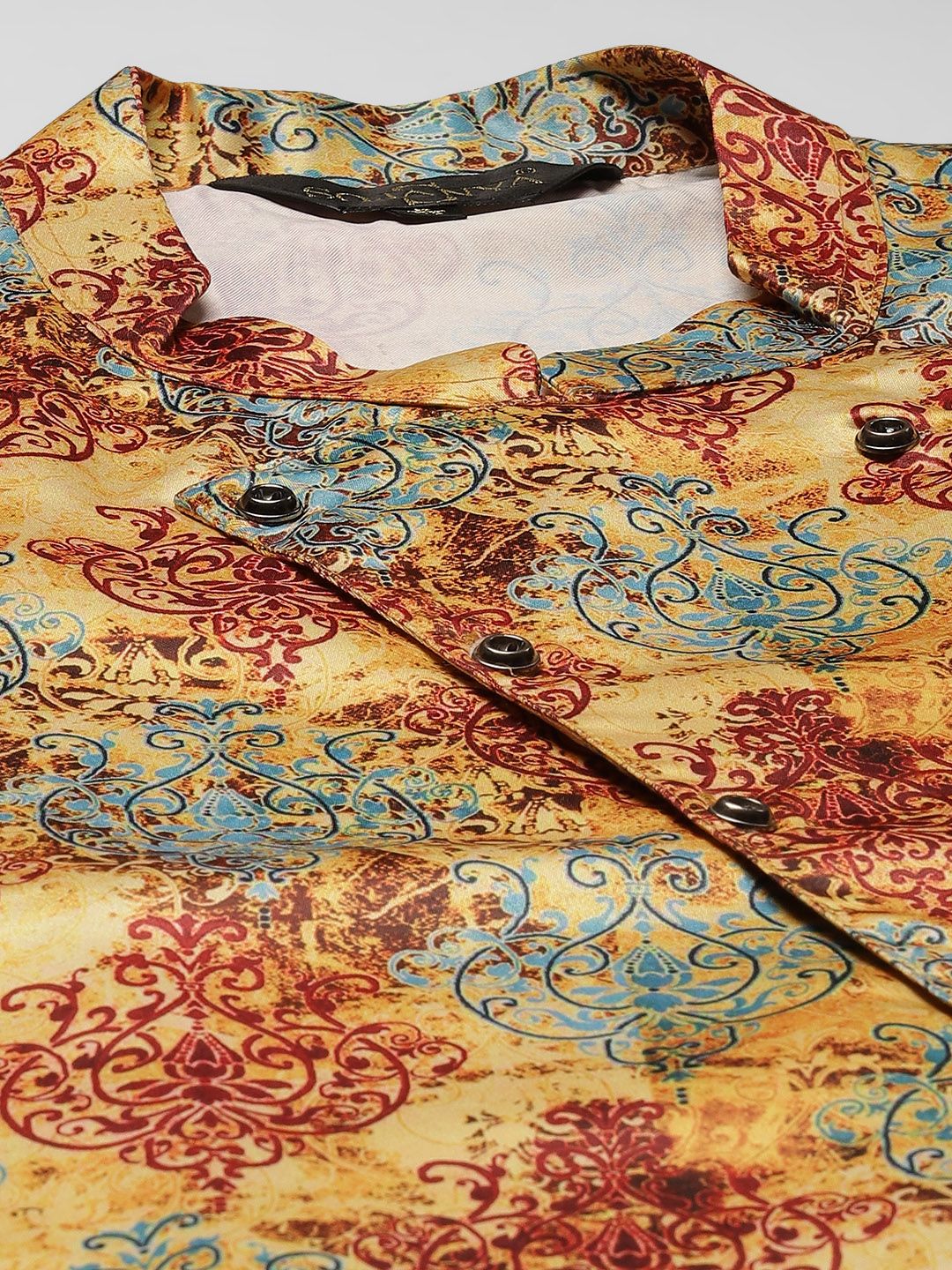 SOJANYA Motif Etnik Sawi Lelaki Bercetak Kurta dengan Churidar