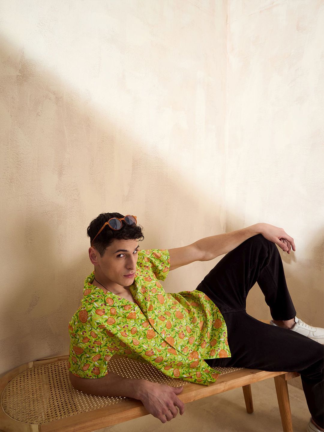 DENNISON Block Printed Oversized Casual Shirt