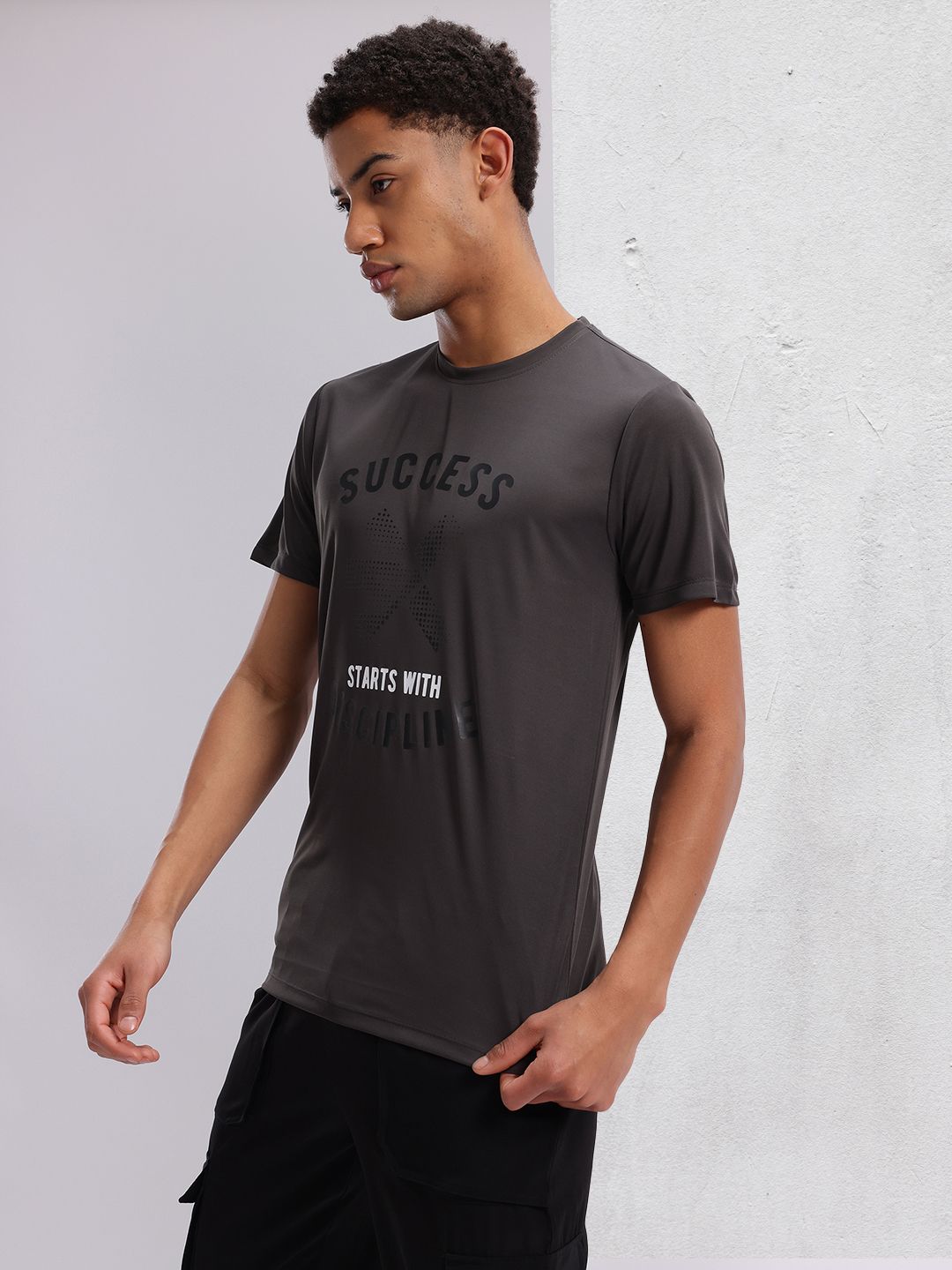 HRX by Hrithik Roshan Rapid-Dry Typography Print Training T-shirt