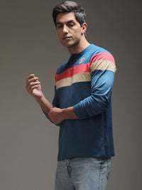 Difference Of Opinion Men Regular Fit Short Sleeve Printed Henley Tshirt
