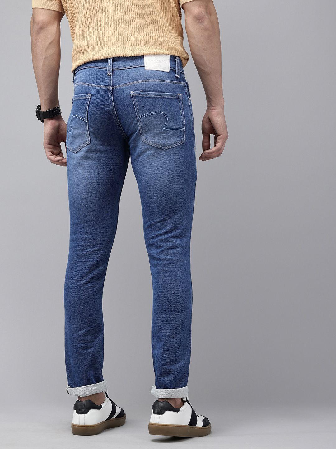 SPYKAR Men Skinny Slim Fit Low-Rise Heavy Fade Stretchable Jeans