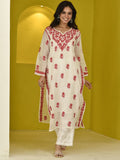 Rumah Wanita Chikankari Pink Kota Chikankari Sulam Kurta