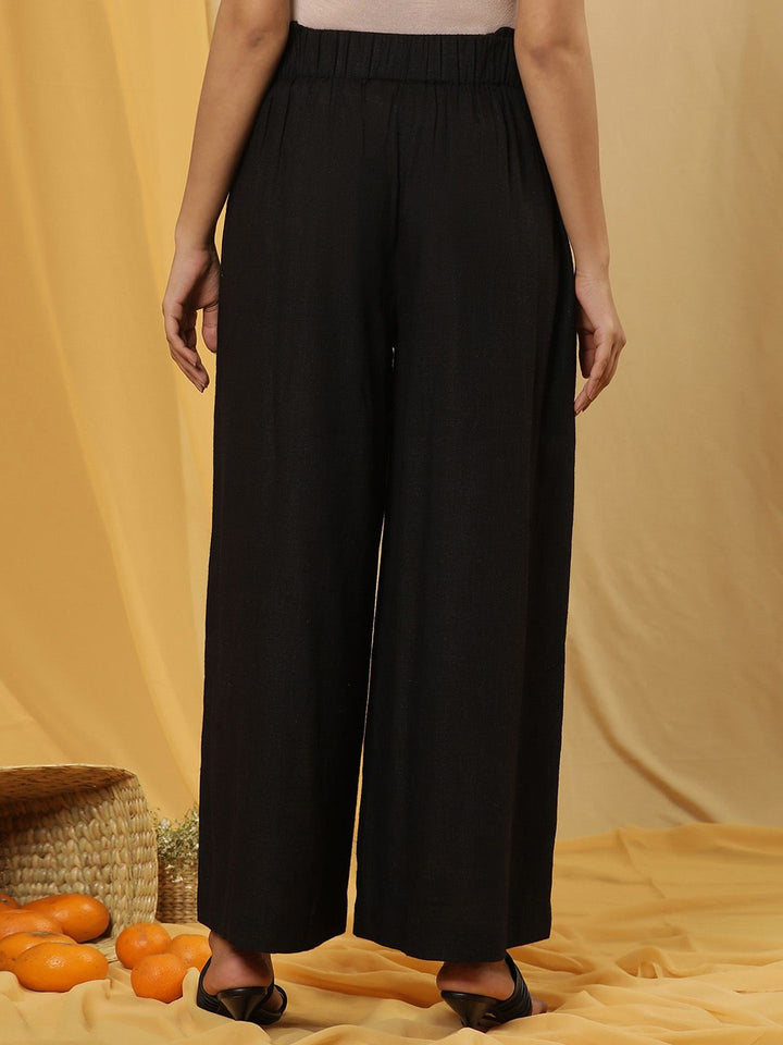 W Women Straight Fit Pleated Parallel Trousers