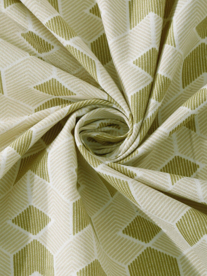 KLOTTHE Olive Geometric Fitted 300 TC King Fine Bedsheet with 2 Pillow Covers-250X220 cm