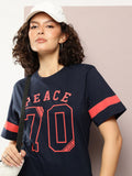 Dillinger Wanita Tshirt Leher Crew Bercetak Besar