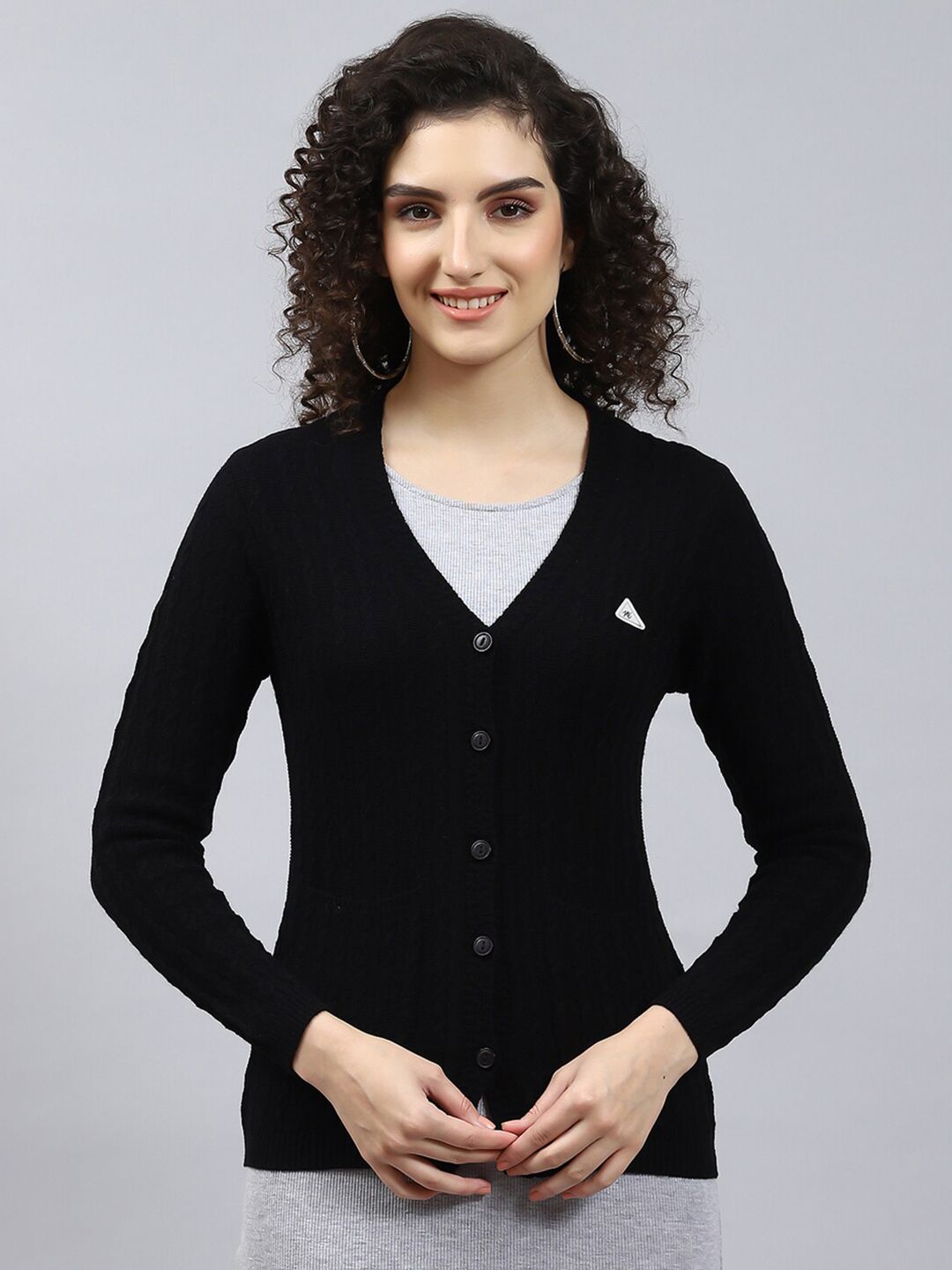 Monte Carlo V-Neck Cable Knit Woollen Cardigan
