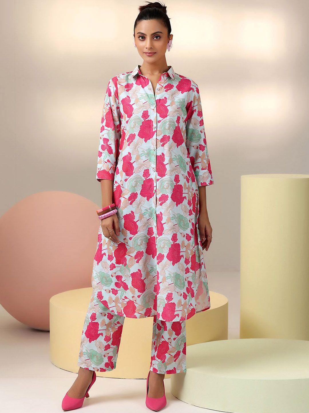 Libas Floral Printed Shirt With Trouser