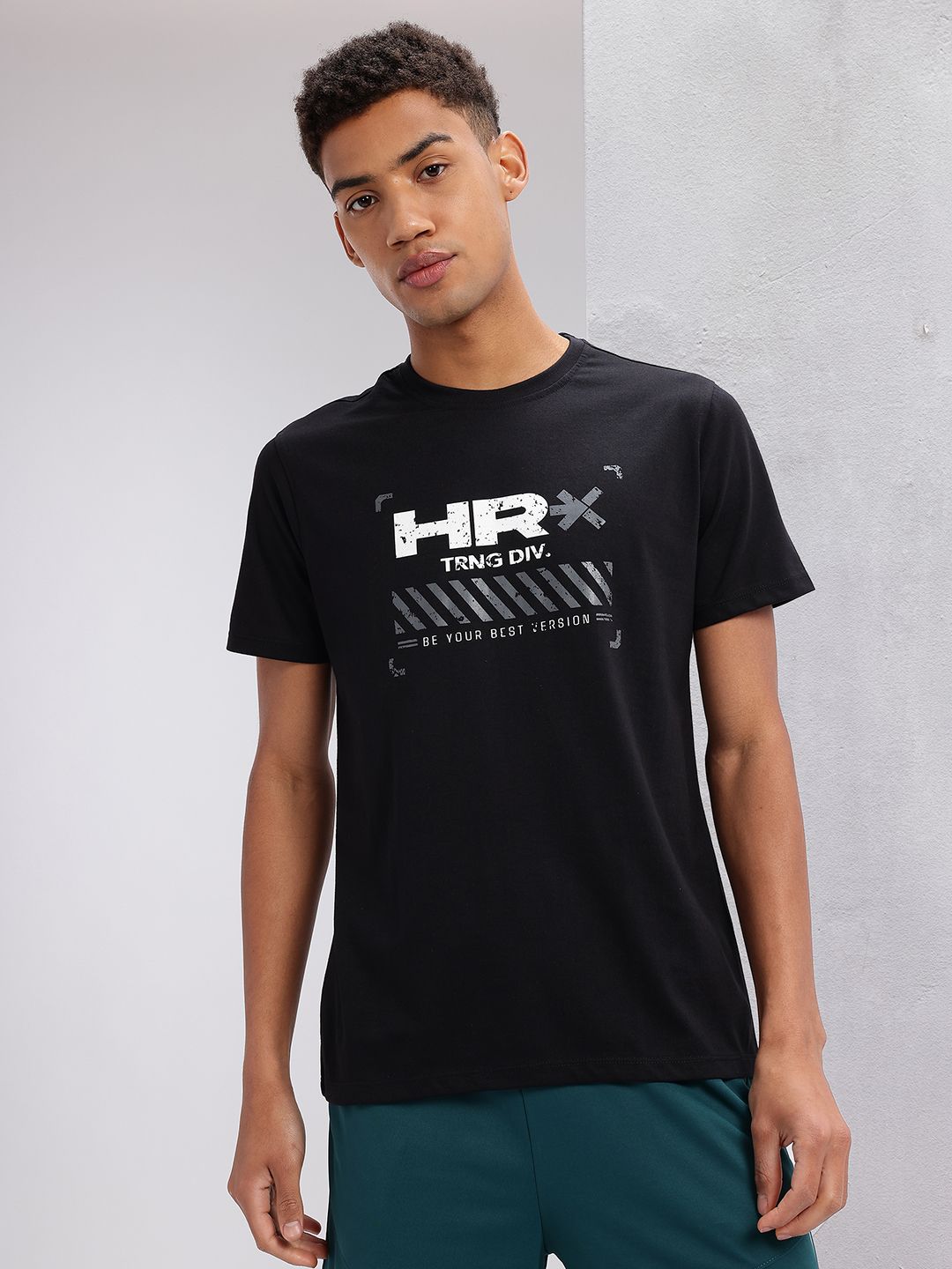 HRX by Hrithik Roshan Typography Printed Training T-shirt