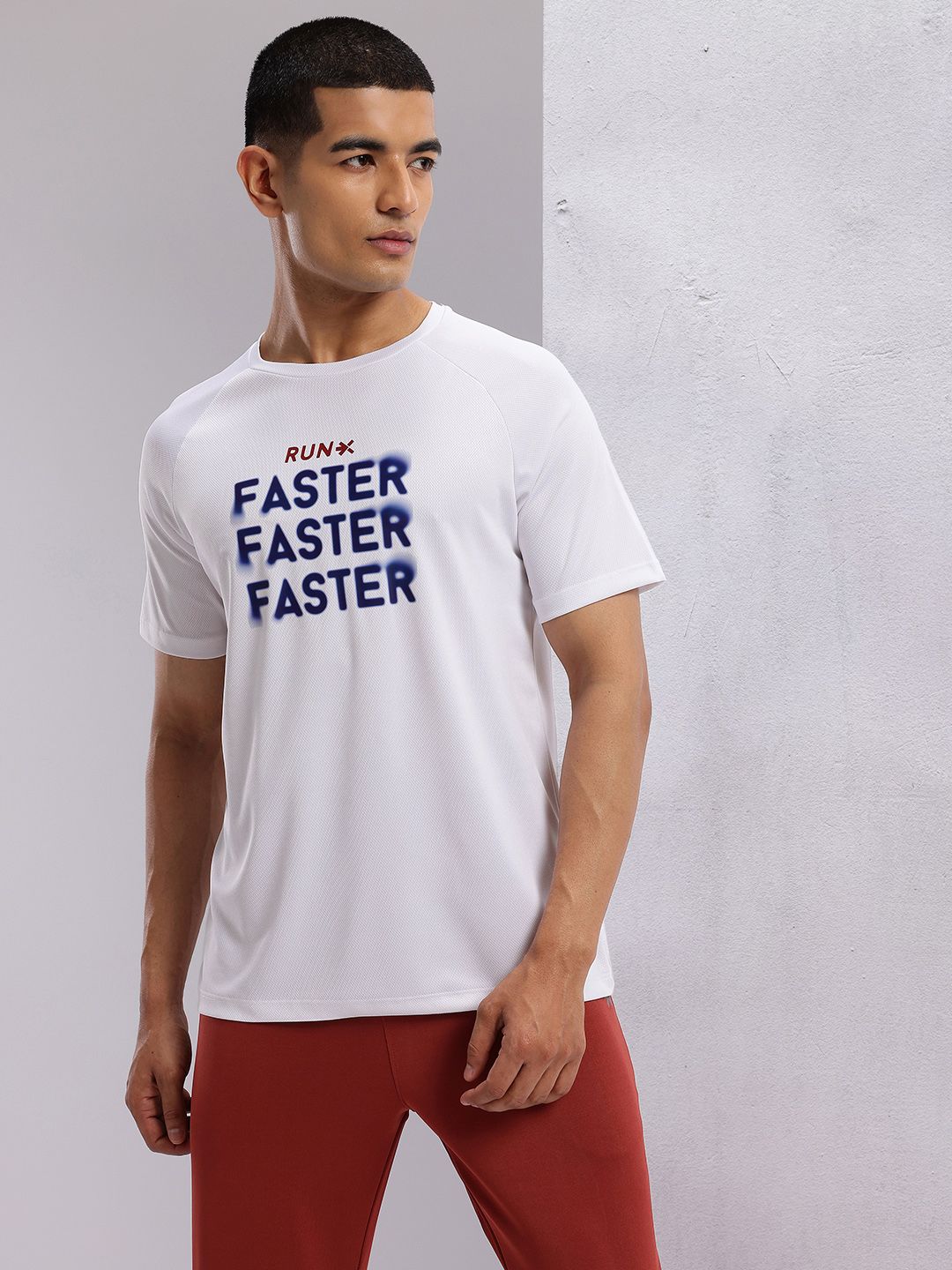 HRX by Hrithik Roshan Typography Printed Raglan Sleeves Rapid-Dry Running T-shirt