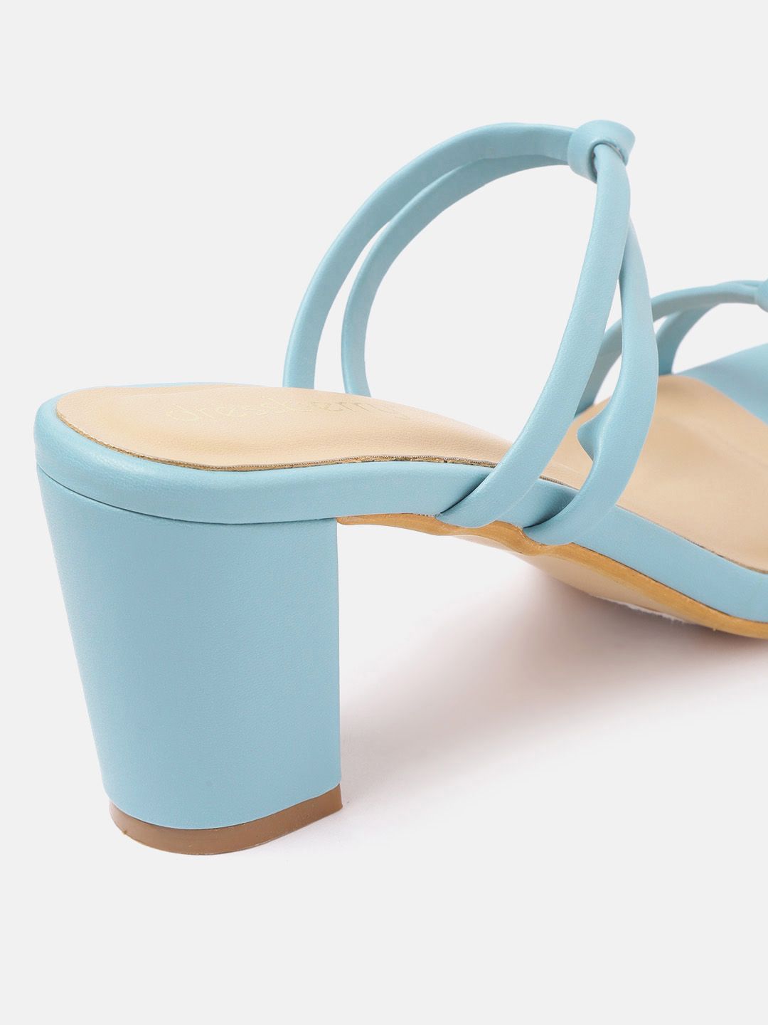 DressBerry Women Blue Strappy Heels with Knot Detail