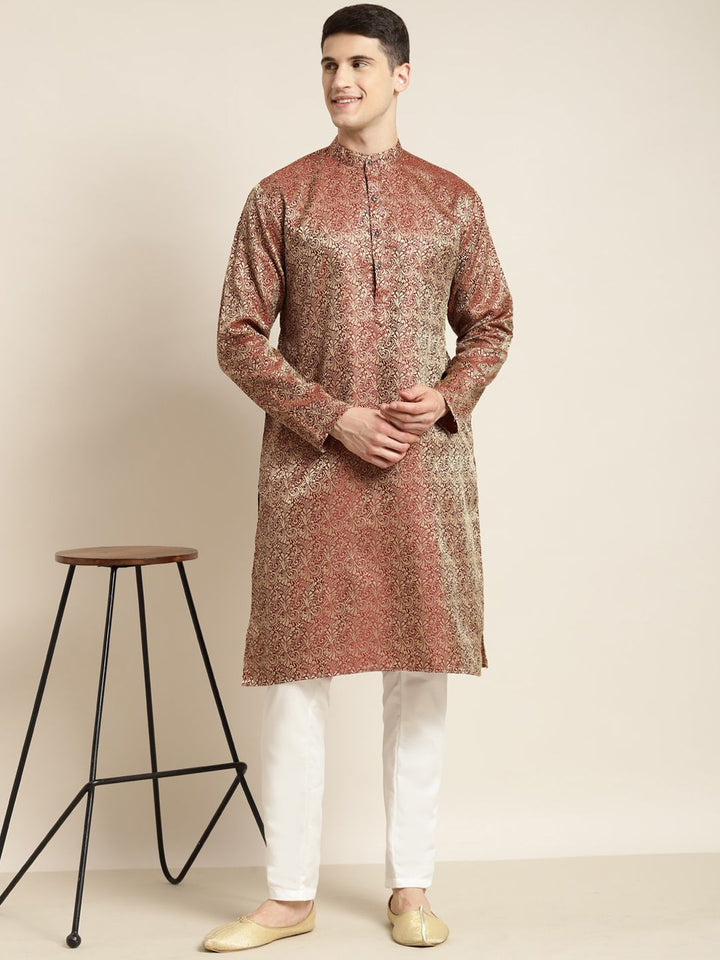 SOJANYA Ethnic Motifs Woven Design Regular Kurta With Pyjamas