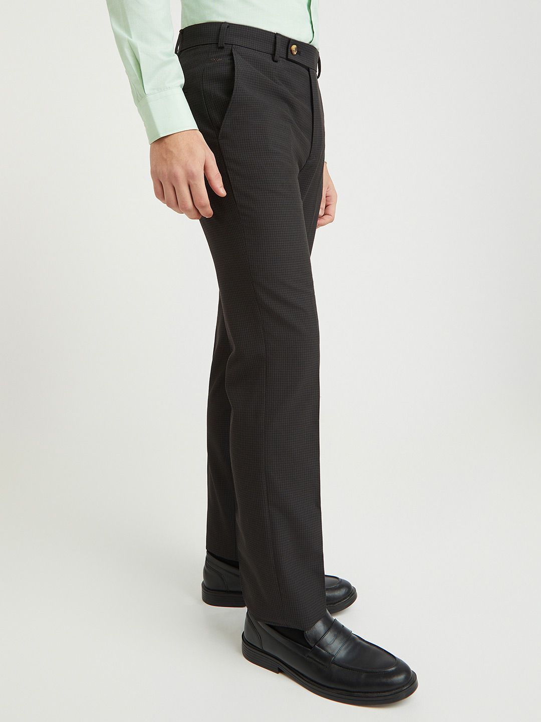 Park Avenue Men Checked Formal Trousers