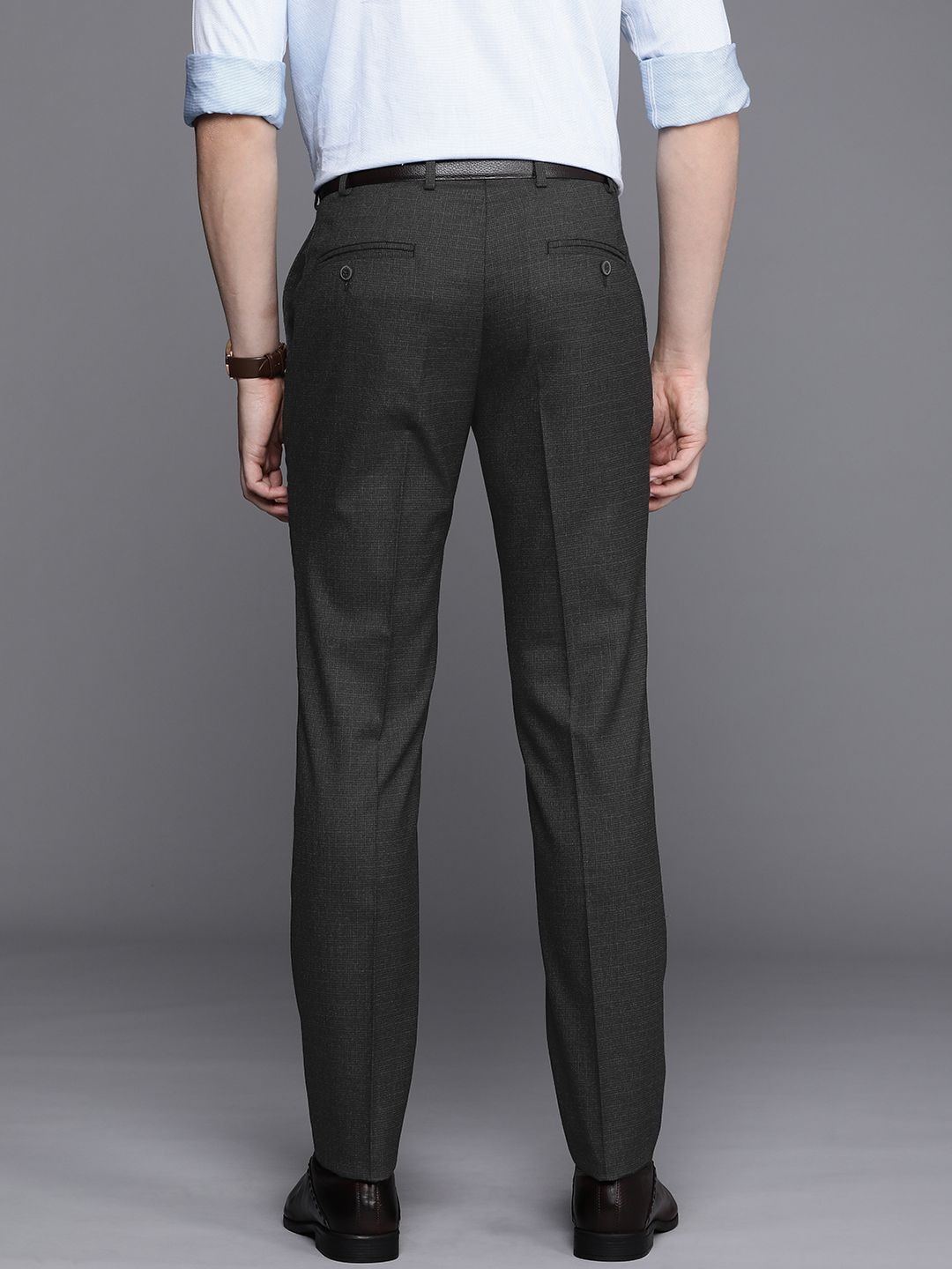 Raymond Men Textured Slim Fit Formal Trousers